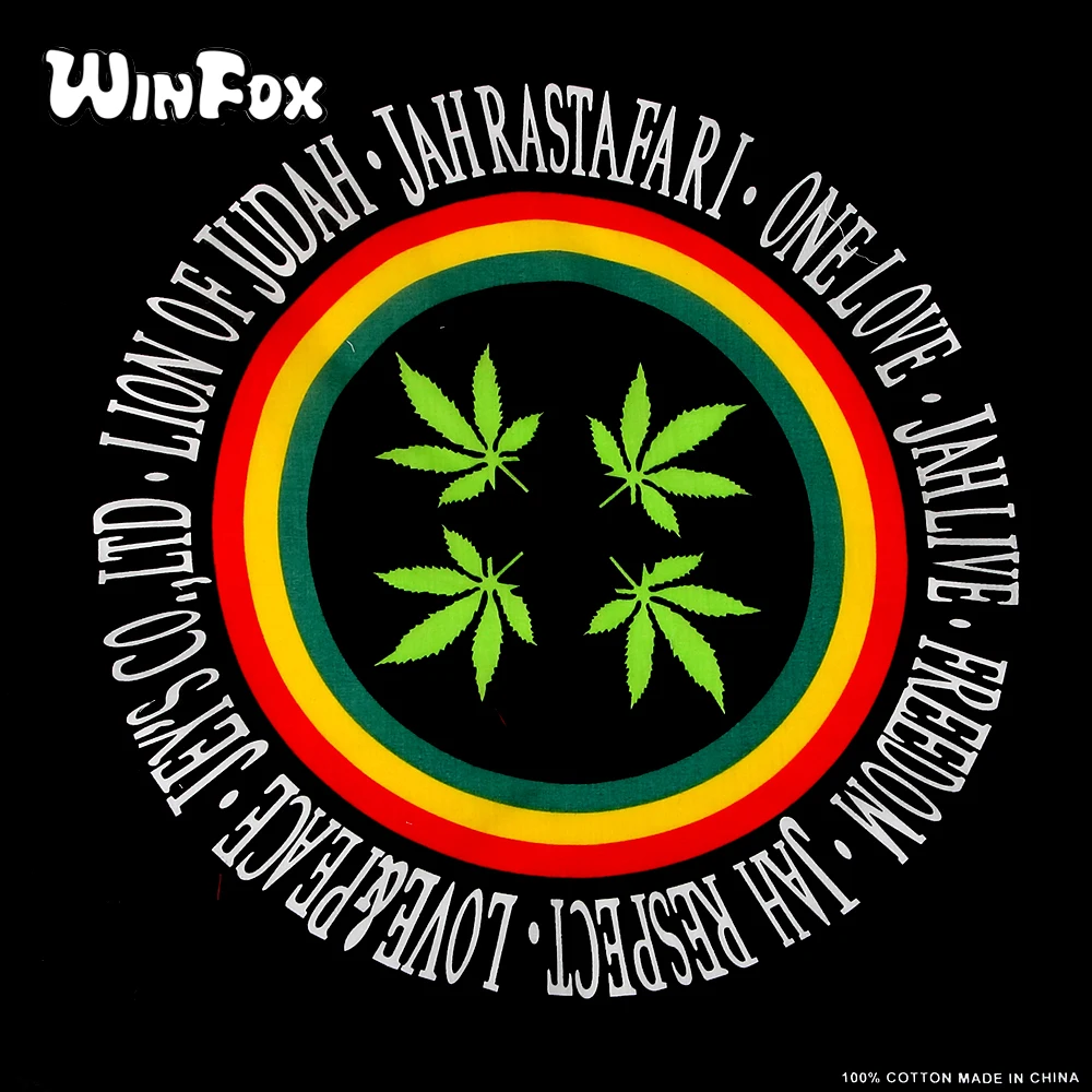 Модный 100% хлопковый шарф Winfox в стиле хип-хоп панк зеленая черная стандартная