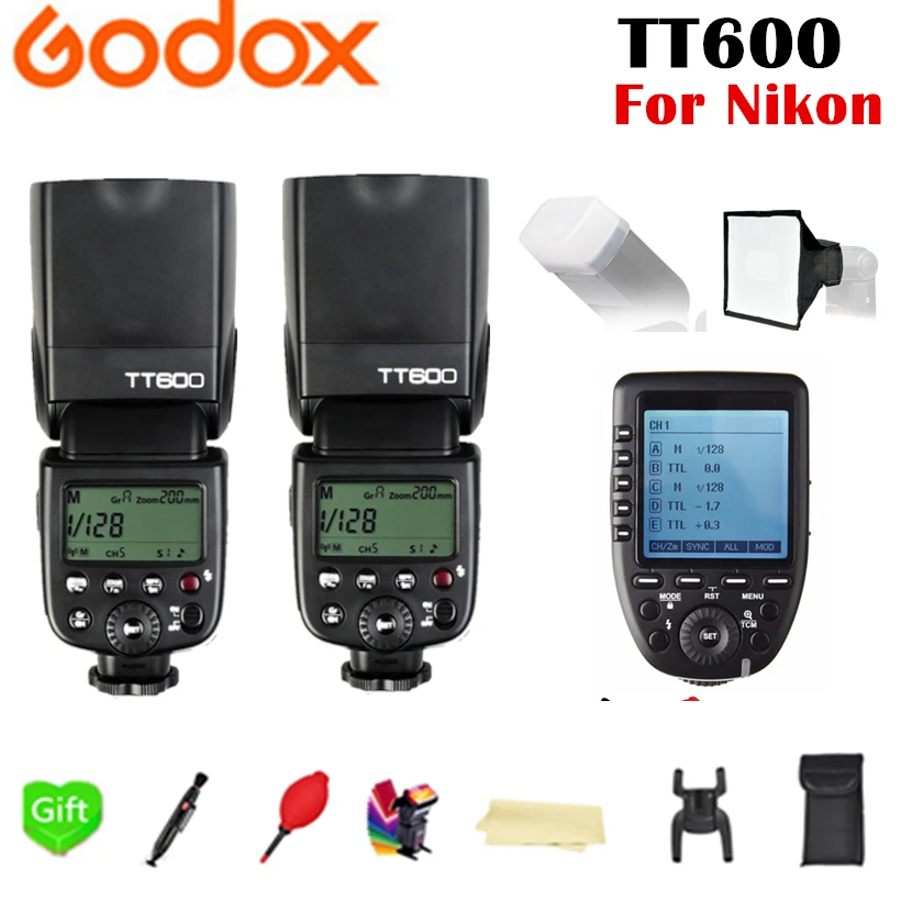 Беспроводная вспышка Godox TT600 GN60 2 4G TTL HSS + триггер для фотоаппарата Nikon D3200 D3300 D5300 D7200