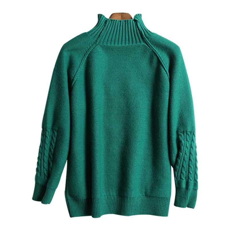 

2020 New Autumn Winter Turtleneck Jersey Women Pullovers and Sweaters Casual Loose Solid Sweet Knitted Sweater Jumper Coat