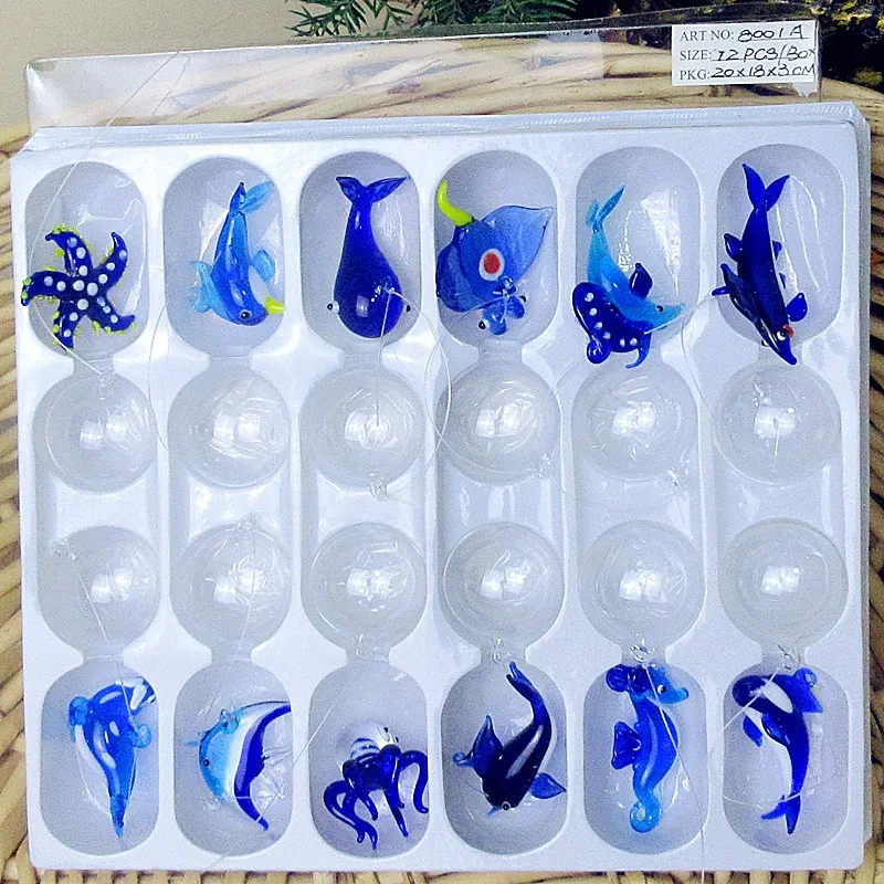 Ручная работа под заказ искусственная стеклянная рыба миниатюрные фигурки