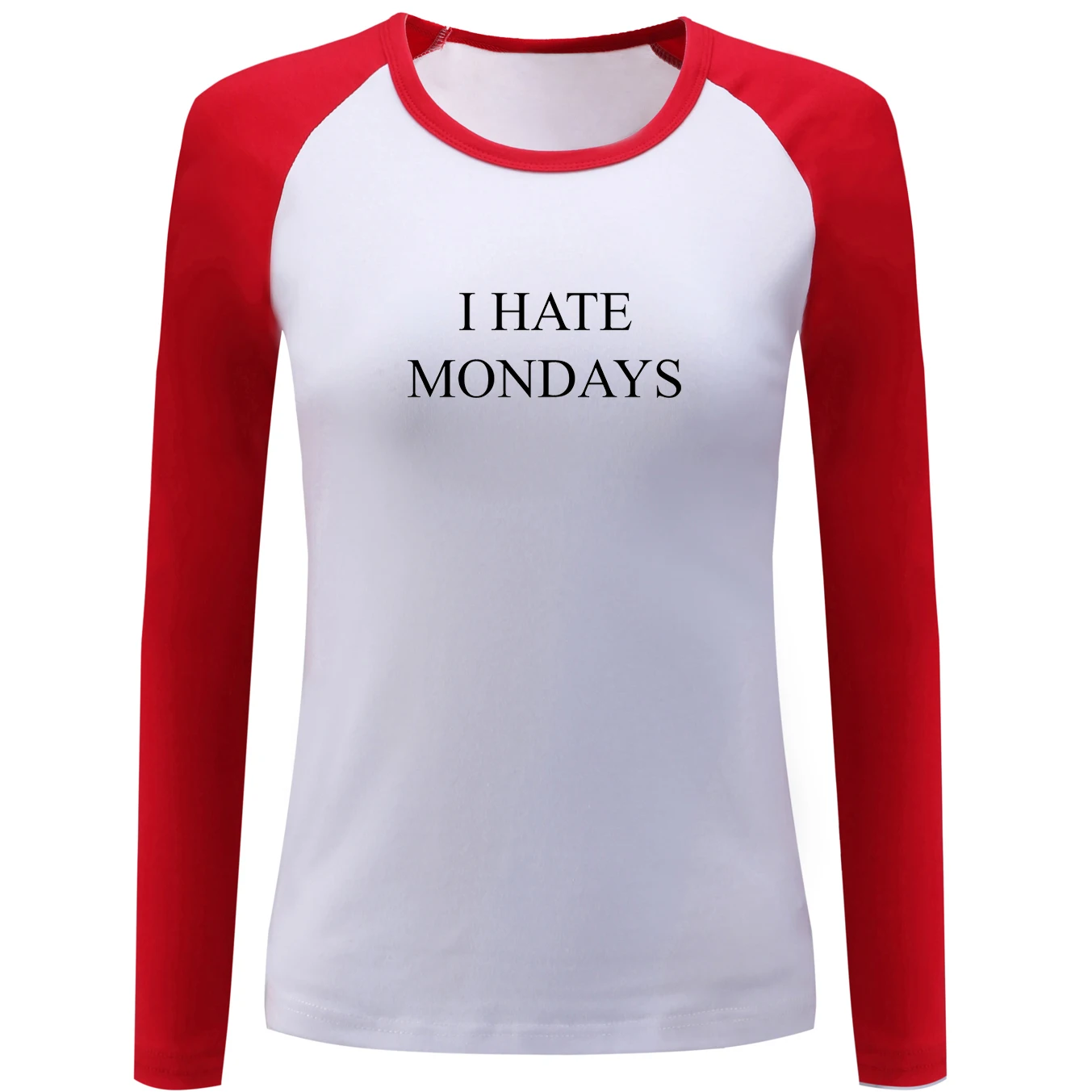 IDzn I Hate Mondays забавная Женская Футболка реглан модная Лоскутная футболка с длинным