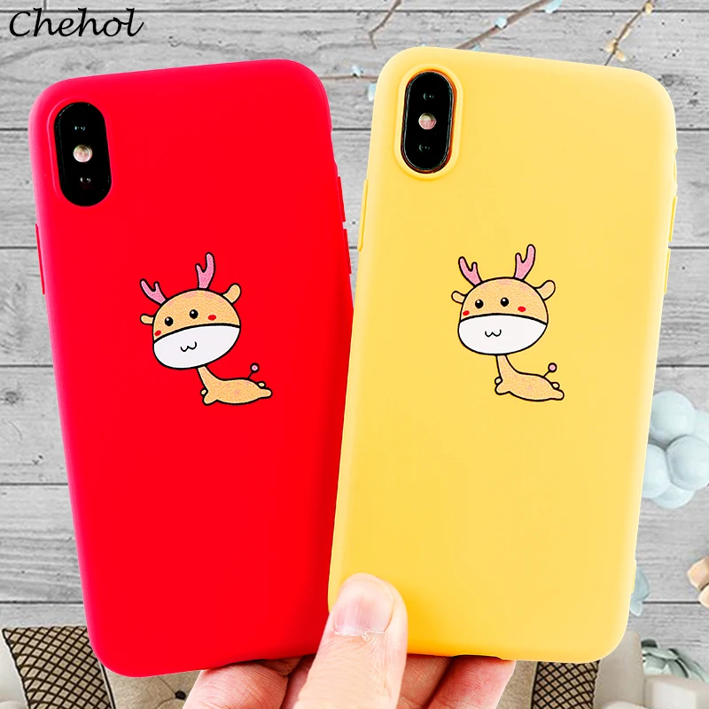 Couple Phone Cases for IPhone X XS MAX XR 8 7 6 S Plus Case Cute Deer Shell Soft Silicone Fitted Mobile Covers Accessories | Мобильные