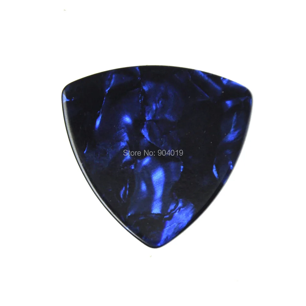 

100pcs Medium 0.71mm 346 Rounded Triangle Guitar Picks Plectrums Blank Celluloid Pearl Blue