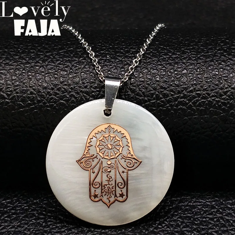 Цепочка Hamsa Hasnd из нержавеющей стали ожерелье для женщин цвета розового золота