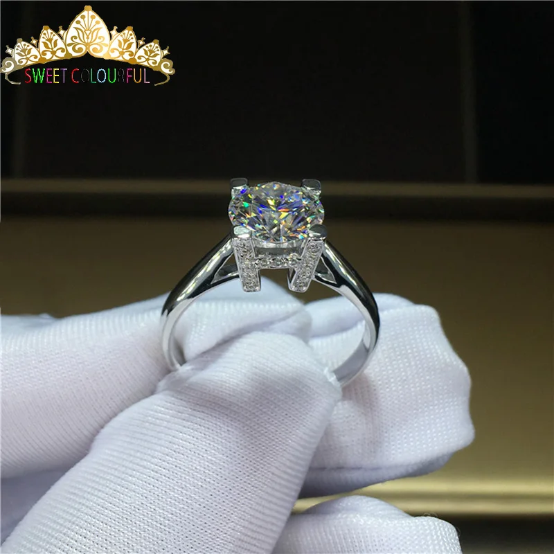 100% 18K 750Au золото Moissanite бриллиантовое кольцо D Цвет VVS с национальным сертификатом MO