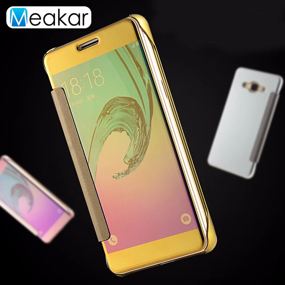 Светоотражающее зеркало 5 0 для samsung Galaxy J3 2016 чехол 2015 J300 задней панели сотового