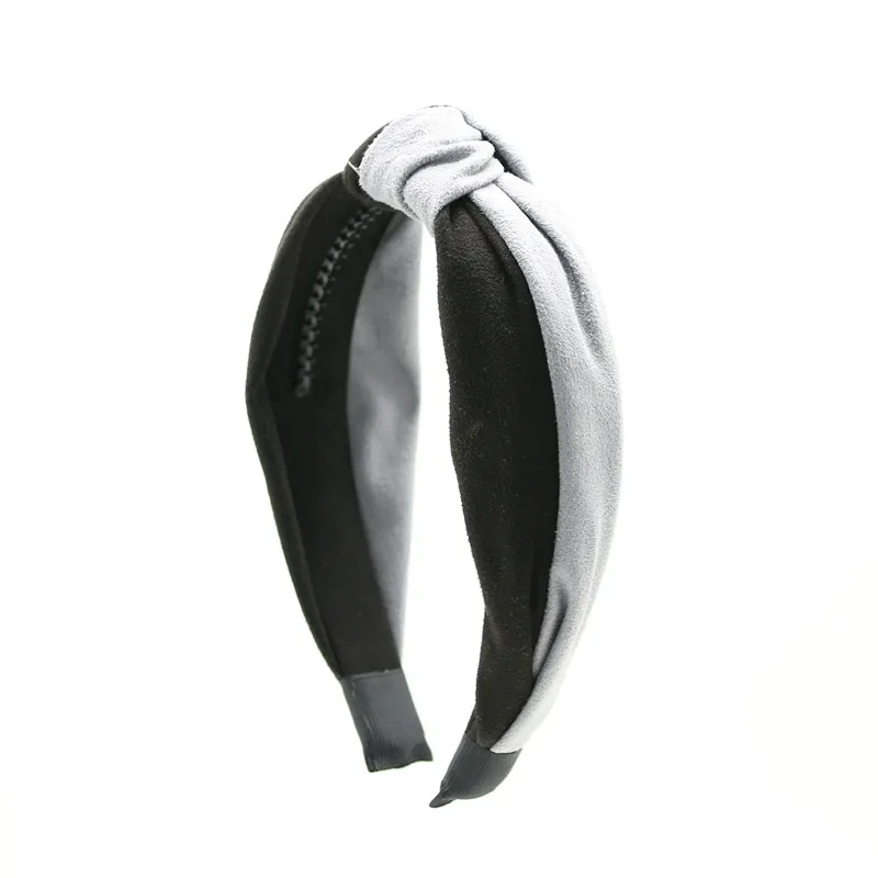 Новая зимняя замшевая разноцветная повязка на голову с бантом ручной работы