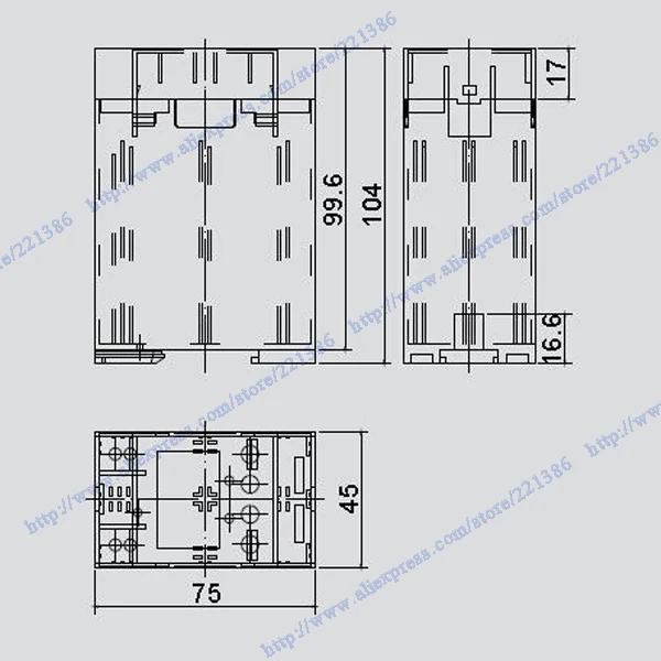 Черный Пластиковый корпус для электроники plc din rail project box 108*75*45 мм Rial terminal|enclosure
