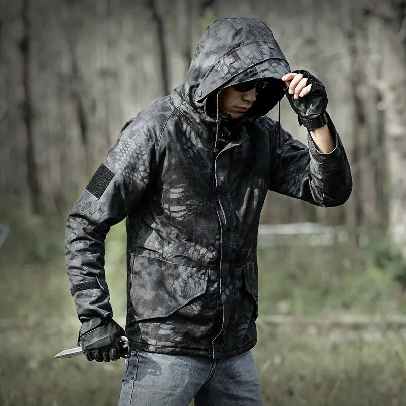 LANGSHI Открытый армия вентилятор desert Python узор Камуфляжный костюм комплект мужской