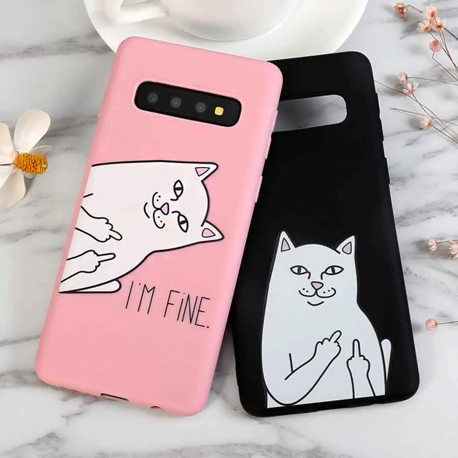 Cute Cartoon Cat Silicone Phone Case For Xiaomi Mi Play Mix 3 8 lite 6X A2 Note 6 F1 Max Pro 6A SE Explore Back Cover |