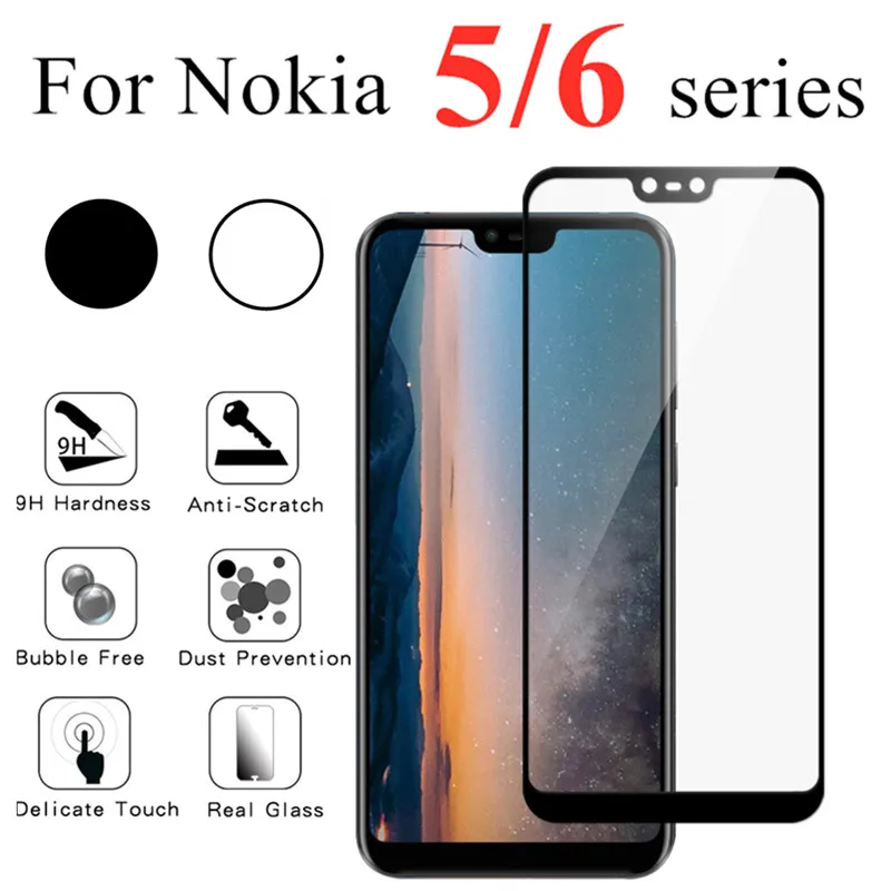 Защитное стекло для nokia x5 x 5 1 plus закаленное nokai 6 2018 5x x6 Защитная пленка экрана