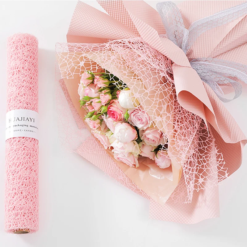 OpenworkMesh Высококачественная Цветочная бумага марлевый мешок роза большой цветок