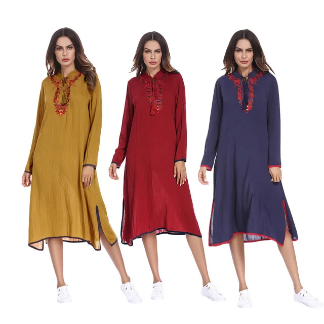 

Мусульманская Турецкая турецкая исламская одежда женская абайя винтажное платье в стиле бохо женское летнее осеннее платье хиджабы кафтан...