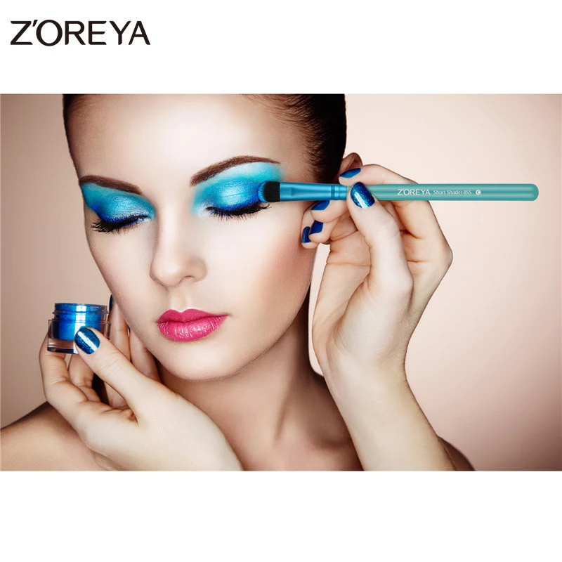 Zoreya Brand 7Pcs Black Natural Goat Hair Lip Professional Makeup Brushes Blush Powder Foundation Eye Shadow Makeup Tools