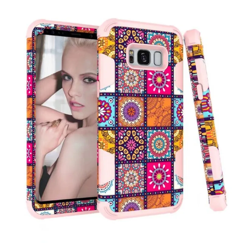 New 2018 Two-color Contrast color Jiugongge Anti-drop Mobile Phone Case Suitable for Samsung S8 Fashion Dust | Мобильные телефоны и