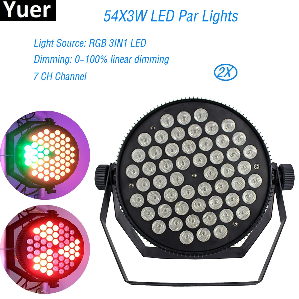 2 шт./лот DMX сценическое освещение наружное плоское тонкое светодиодное 54X3W RGB 3IN1