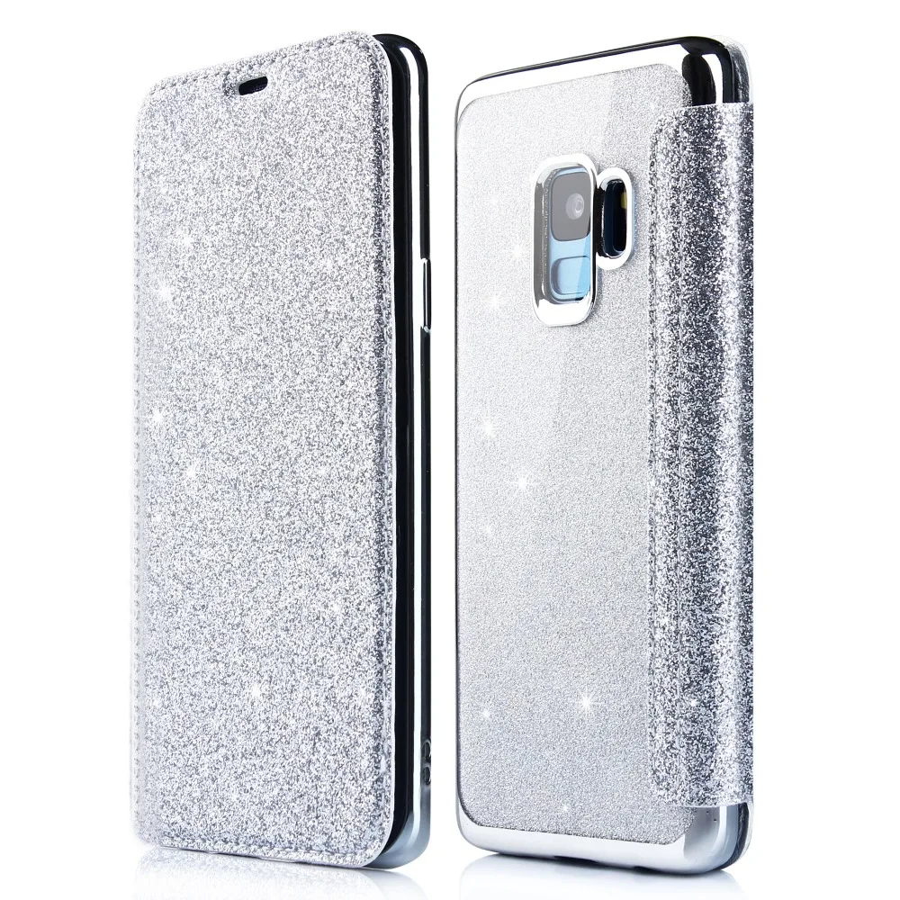 Блестящий чехол со звездами для samsung Galaxy S10 Plus S10e Note 10 Plus 5G 9 8 S7 S6 Edge, полностью откидной кожаный прозрачный ТПУ чехол, Funda