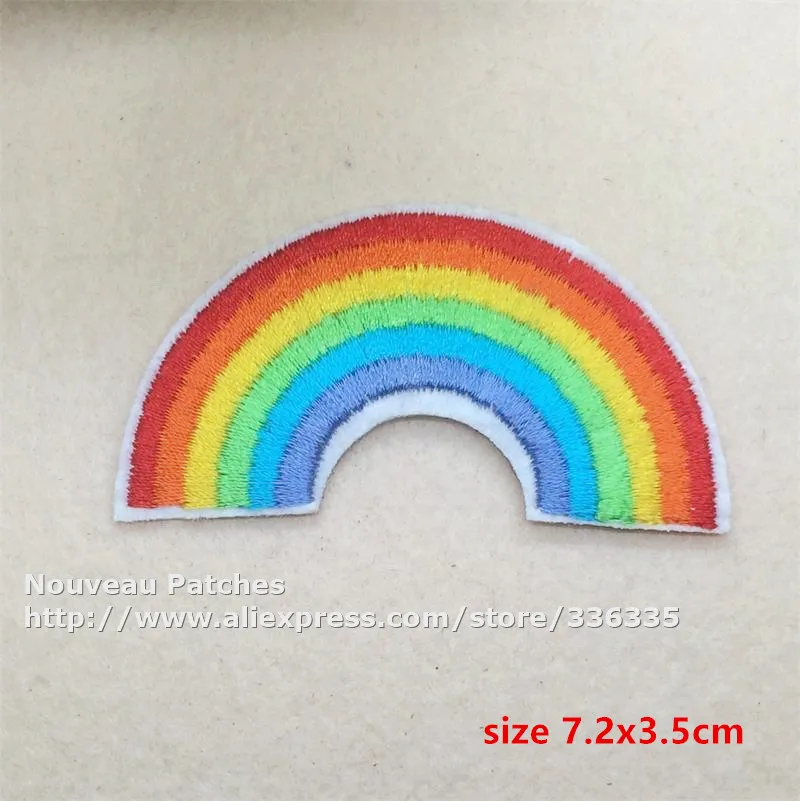 New arrival 10 pcs colorful rainbow embroidered Iron On badge Patches garment bag Appliques accessory OTF free shipping | Дом и сад
