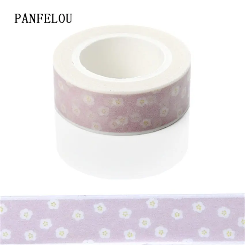 PANFELOU 1,5 см x 10 м следы кошка деления наклейки границы маскировки клейкая бумага васи ленты DIY Скрапбукинг руки счета - Цвет: pink flower