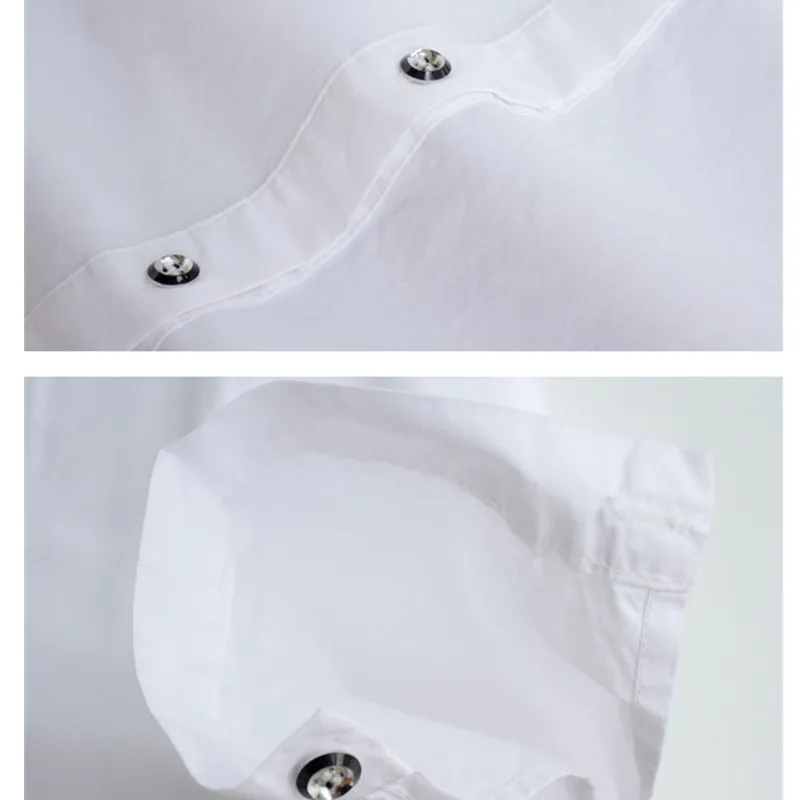 Весенняя белая рубашка средней длины Простая с длинным рукавом Женская