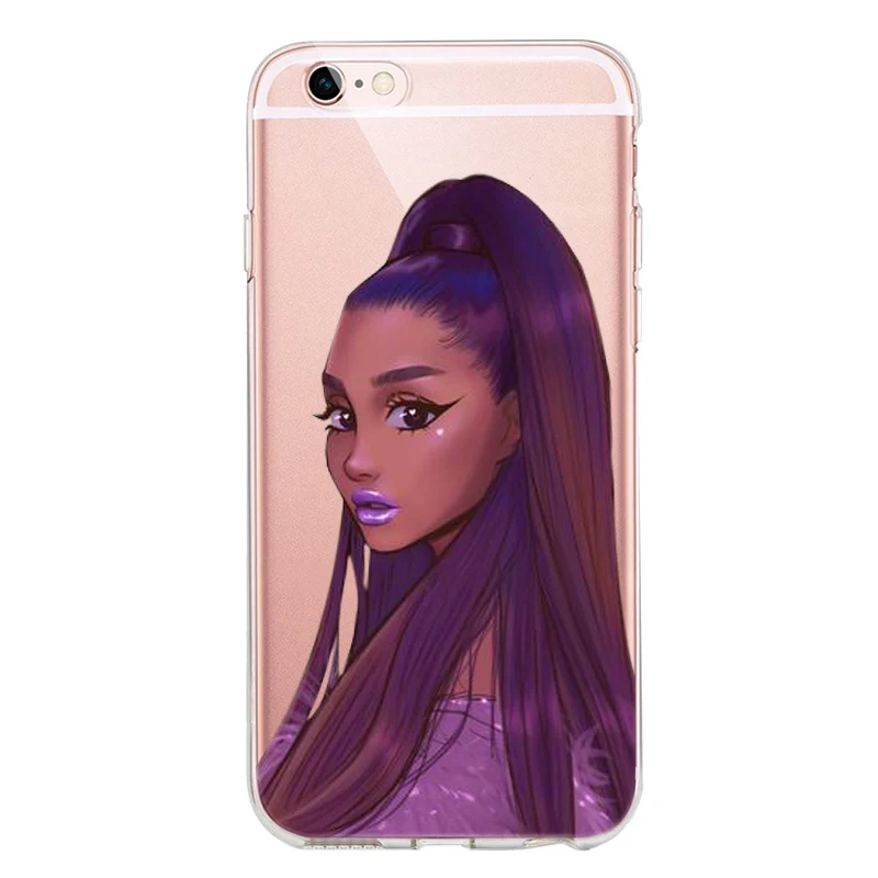 TPU 7 колец Ariana Grande Girl Силиконовый чехол funda для iPhone 6 6S 7 8 Plus 5 5S SE x XS Max XR Бог-женщина милый чехол для телефона - Цвет: TPU