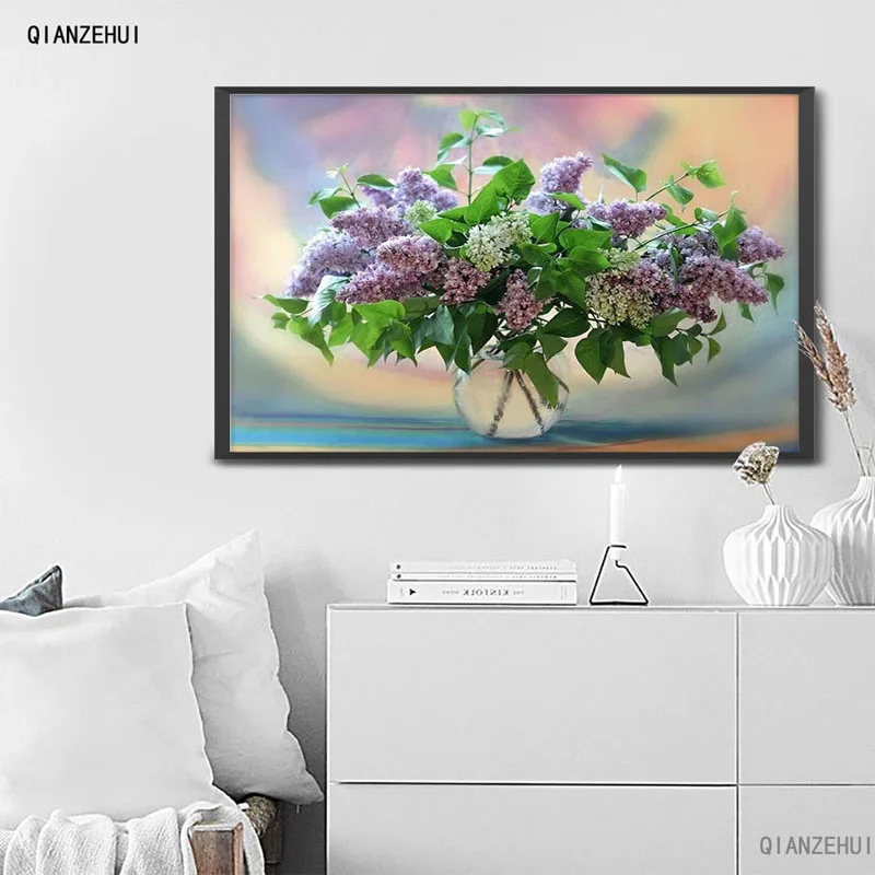 QIANZEHUI Стразы DIY пластиковые поделки алмазные животные фиолетовая ваза цветок