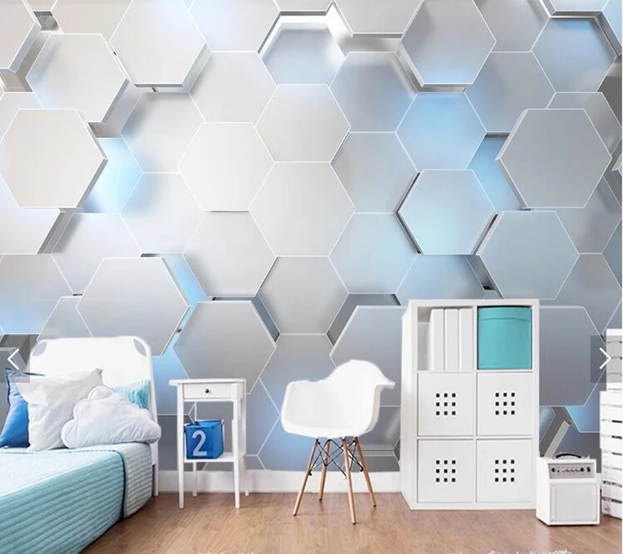 Пользовательские 3D papel де parede геометрические промышленные технологии фрески для