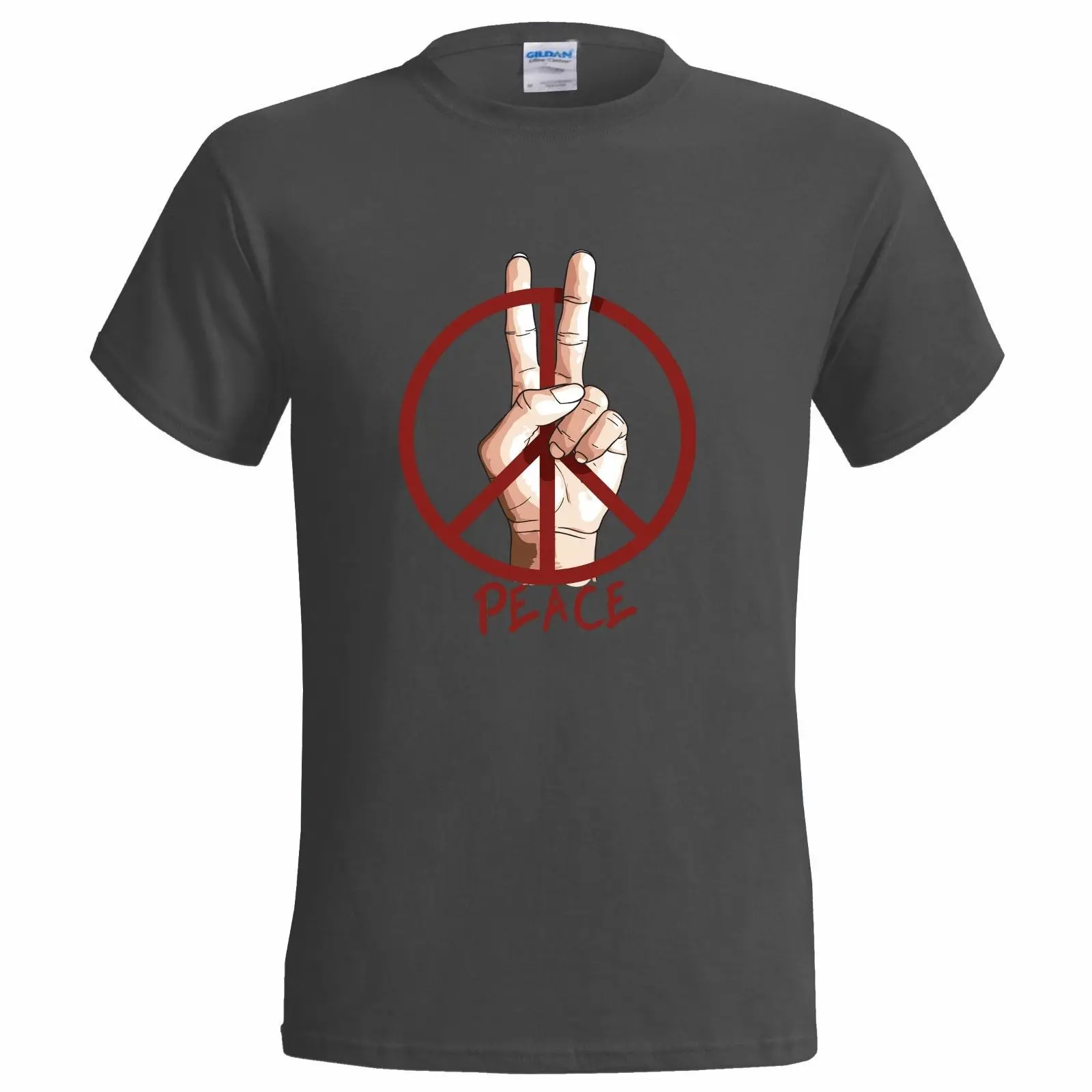 Модная футболка для подростков с круглым вырезом и надписью Hand Holding Peace Sign Art