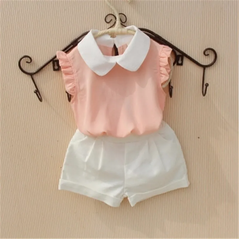 2017 летние футболки для девочек одежда детей шифоновая футболка без рукавов