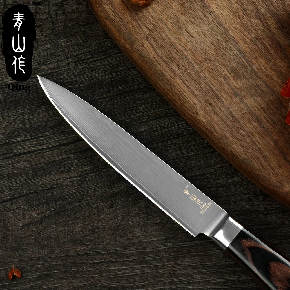 Qing стейк кухонные ножи 4 5 дюймов VG10 Core Дамасская сталь японский стиль