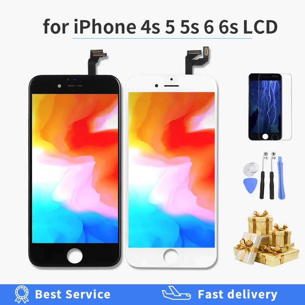 AAA + качественный ЖК-дисплей для iphone 6 6s сенсорный дигитайзер 4s 5 5s сборка сменный