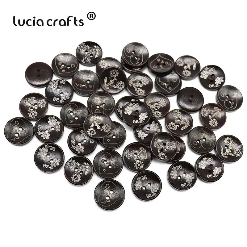 6 шт./24 шт. круглые деревянные пуговицы с 2 отверстиями|round wooden buttons|clothing accessorieswooden