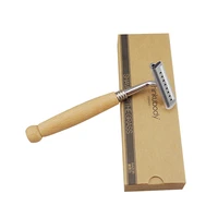 1pcs wood razor natural eco friendly wooden handle safety razor edge stainless steel non disposable barber safety razor