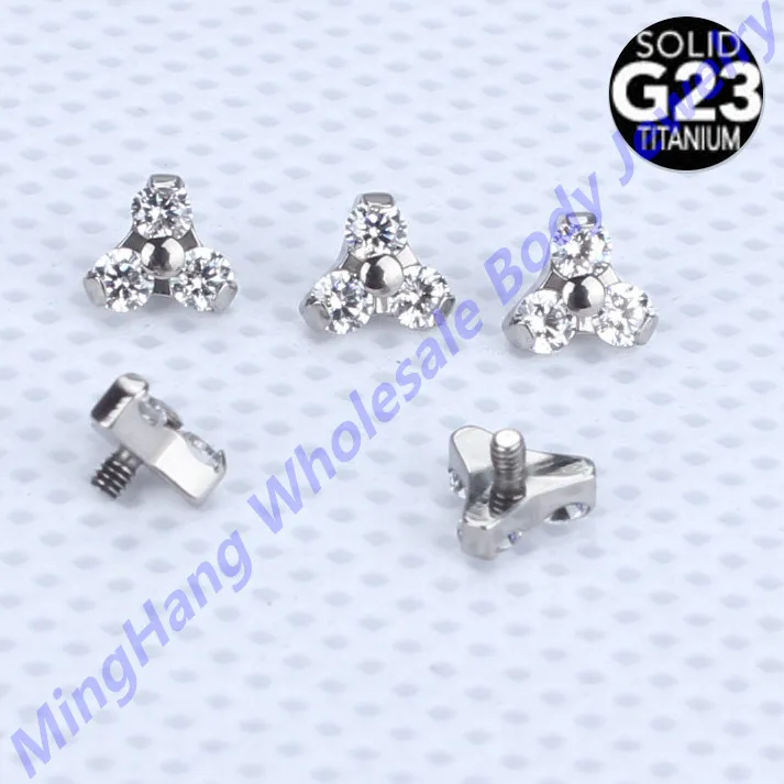 

Запасные части для пирсинга губ G23 Titanium 3 Кристальные лепестки цветок дермальный якорь ушной хрящ Хеликс