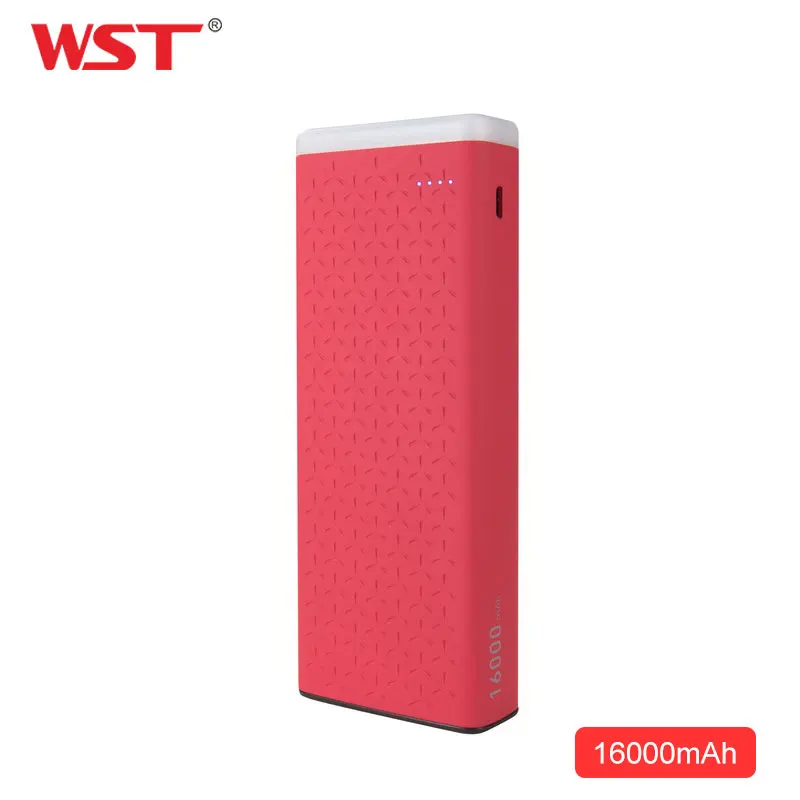 

WST Original Brand Power Bank 16000mAh High Capacity External Batteries For Mobile Illumination Design Quick Charge Powerbank