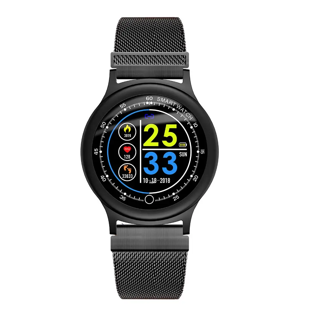 Black Steel Умные часы TimeOwner Q28, мульти спортивный фитнес-трекер, шагомер, монитор сердечного ритма, SMS, напоминание, IP68 водонепроницаемый смарт-браслет - Цвет: Black Steel
