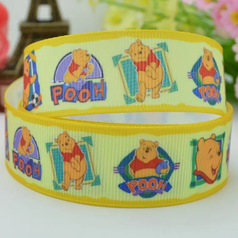 DUWES 7/8 &quot22 мм 2 5 10 20 50 ярдов Винни мишки печатных grosgrain ленты волос лук DIY ручной