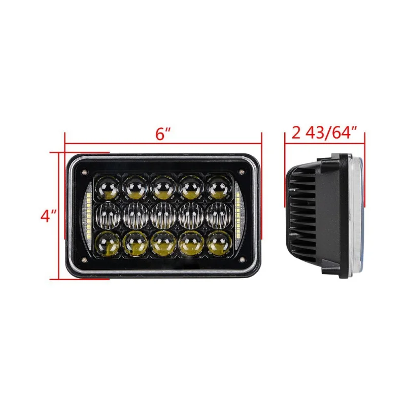 Прямоугольная 5D Светодиодная лампа 4x6 светодиодный для фар замена HID Xenon H4651 H4652 H4656