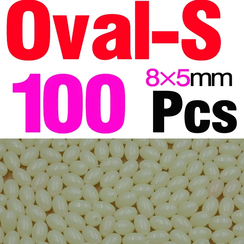 100Pcs Oval S MNFT 50/100/200 ПК 5 Размеры световой для ночного бусины для рыбалки оливкового круглое свечение в рыболовные приманки Пластик в темная приманка плавающие рыболовные снасти - Цвет: 100Pcs Oval S
