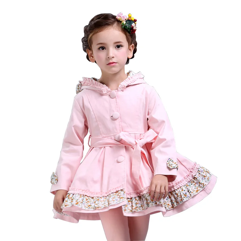 Ветровка для девочек на весну и осень длинный стильный детский плащ модная
