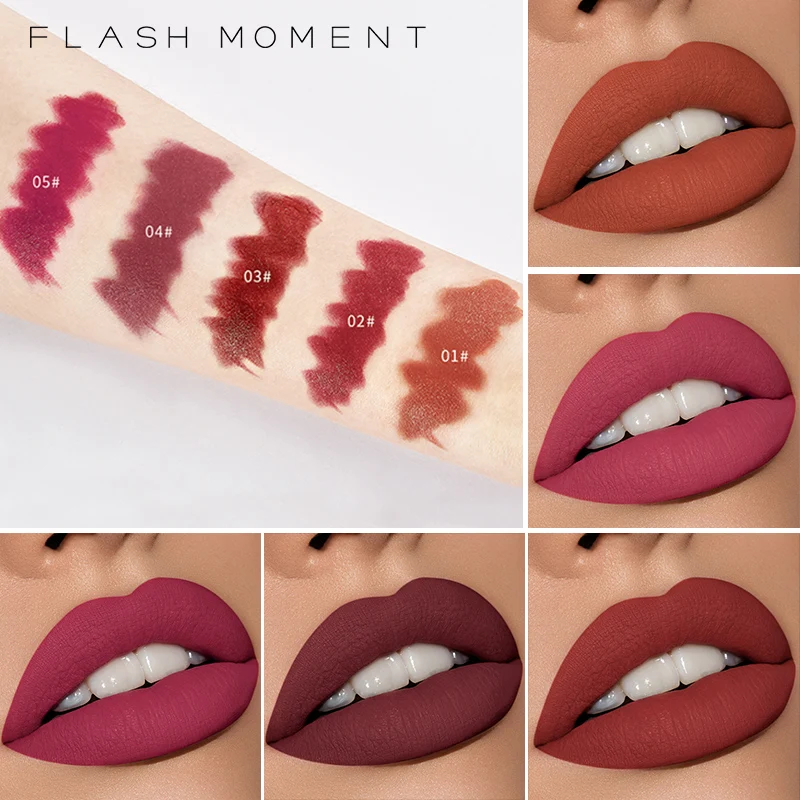 Flash Moment 5 шт./компл. Мини Губная помада набор водостойкие матовые помады для губ