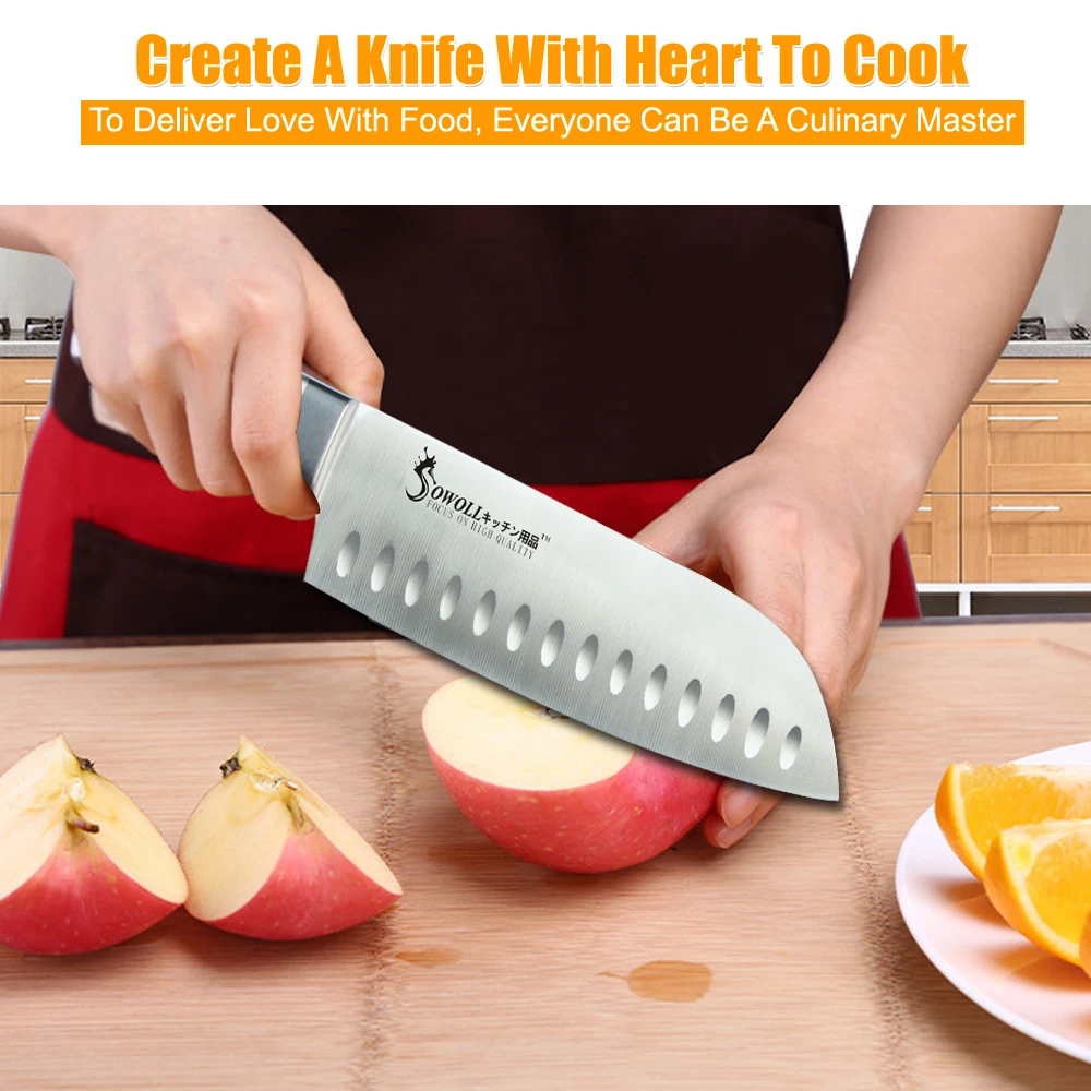 SOWOLL Mater Chef набор кухонных ножей из нержавеющей стали 6 шт. нож для приготовления пищи 7Cr17mov ультра острое лезвие ножи высшего качества