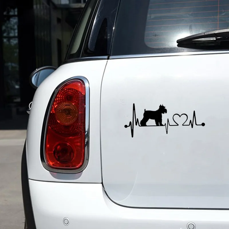 Автомобильная Наклейка 3D 15 2*6 4 см Schnauzer сердцебиение собака забавная наклейка