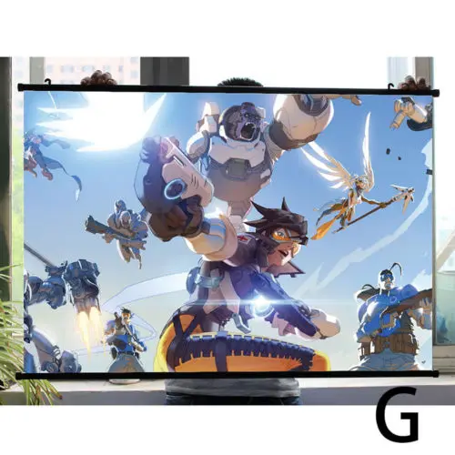 Overwatch Tracer и Winston домашний декор плакат настенная прокрутка живопись Cos подарок|gift