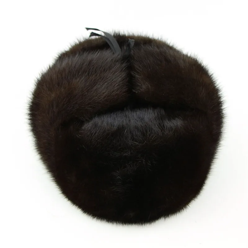 2020 Новая мужская шапка из натурального цельного меха норки для сохранения тепла