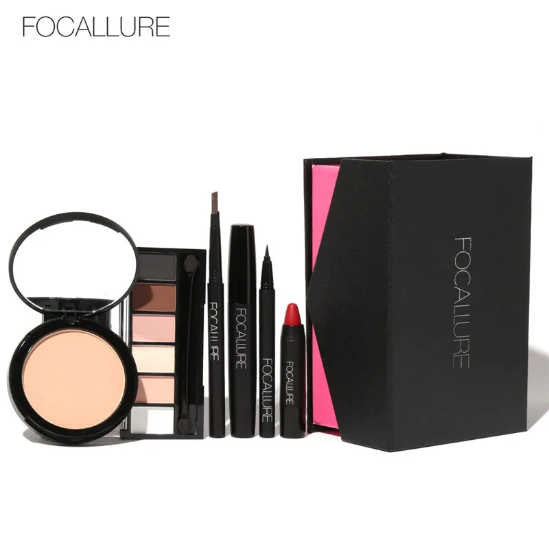 Набор инструментов для макияжа FOCALLURE Makup 6 шт. косметика в том числе тени век