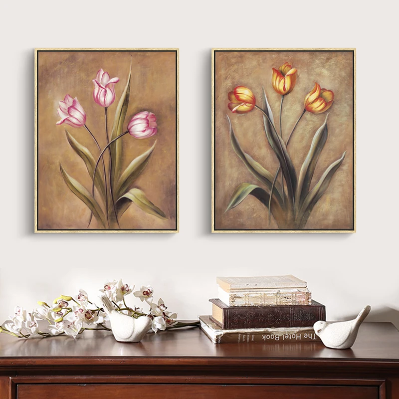 Европейский Стиль Цветочная краска ing Lily цветочный холст масляная Настенная