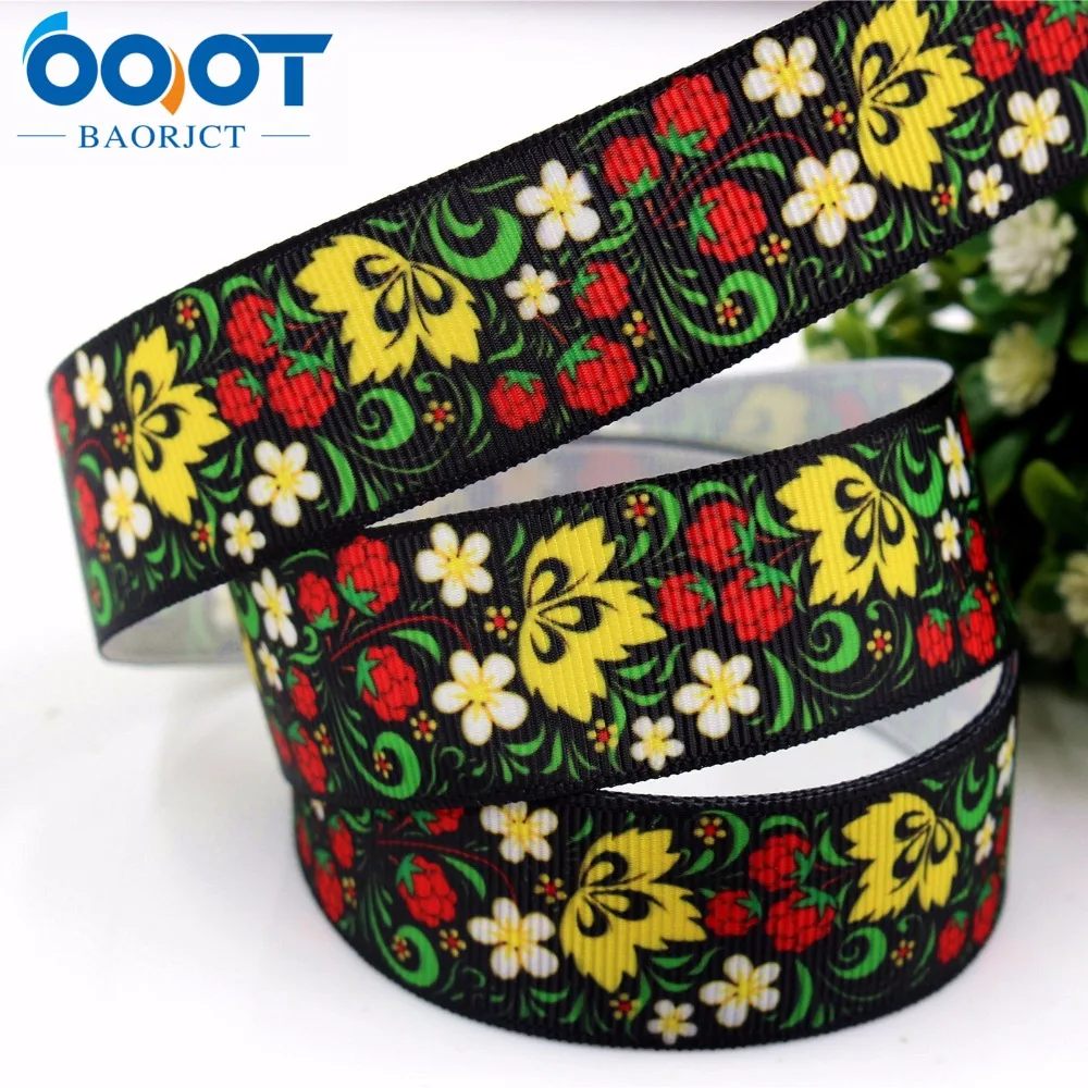 Термотрансферная печать OOOT BAORJCT 175163 25 мм 10 ярдов ленты с цветами grosgrain свадебные