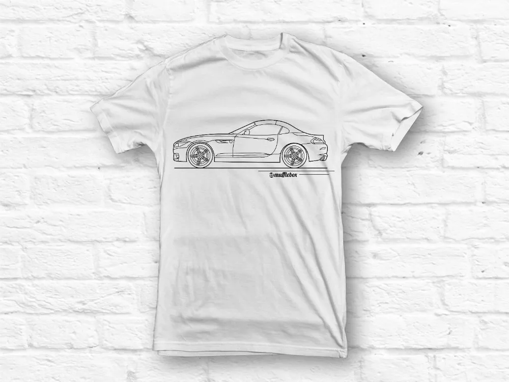 

2019 Newest Germany Classic Car Z4 Men's Car outline T-Shirt White S, M, L, XL, XXL HIGH QUALITY TEE 100% Cotton Brand New