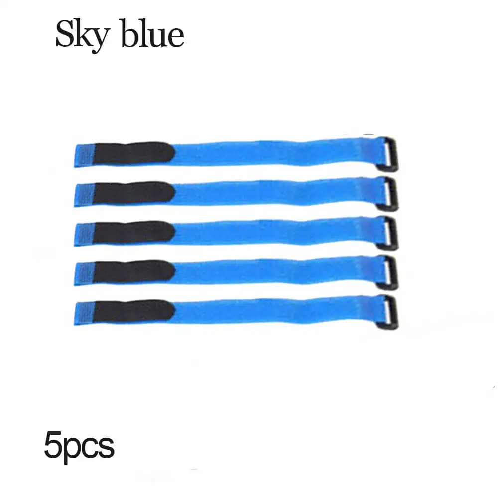 sky blue 5 шт. Волшебные Ленточные палочки кабельные стяжки модельные ремни проволока с батарейной палкой Пряжка ремень комплект галстук крюк петля крепеж лента аксессуар - Цвет: sky blue